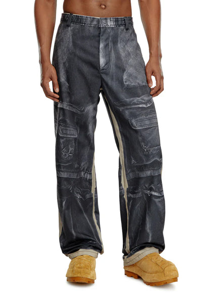 Twill trousers with cargo pant print